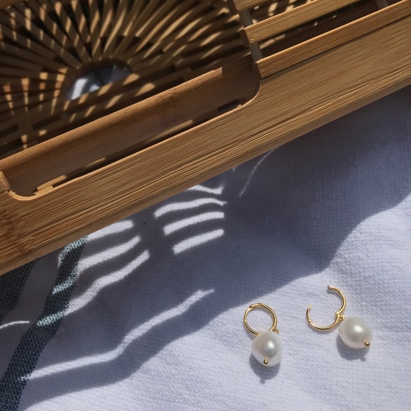 Cordelia 18K Gold Vermeil Natural Pearl Earrings - Picture 7 of 10